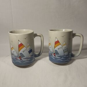 Vintag Otagiri Embossed Wind Surfer Coffee Mug / Cup